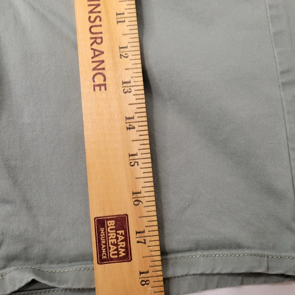 Loft Marisa Chino Shorts Women 12 Green Olive Sage Cotton Stretch Flat Front 9in